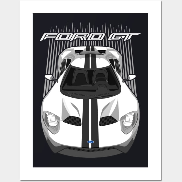 Ford GT-white and black Wall Art by V8social